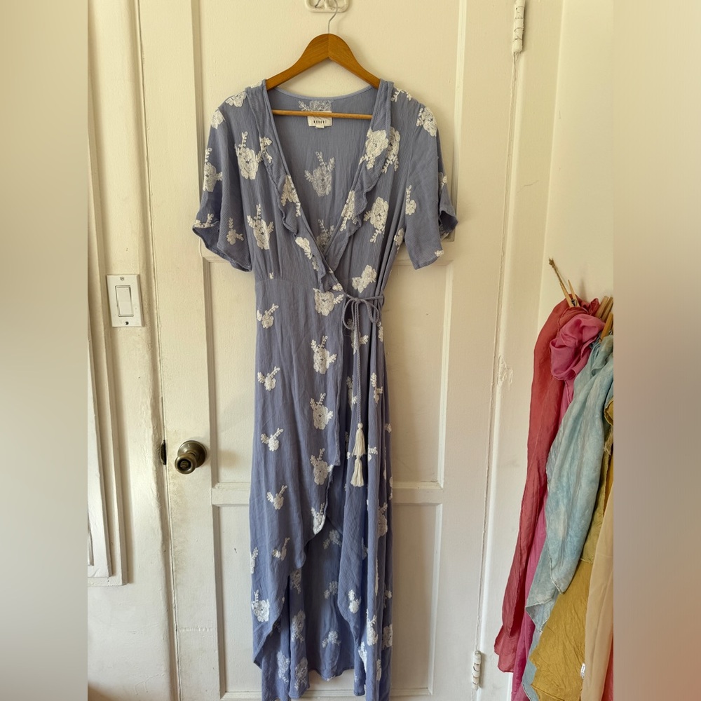 LOST & WANDER: Periwinkle floral wrap dress — Great condition, never been worn